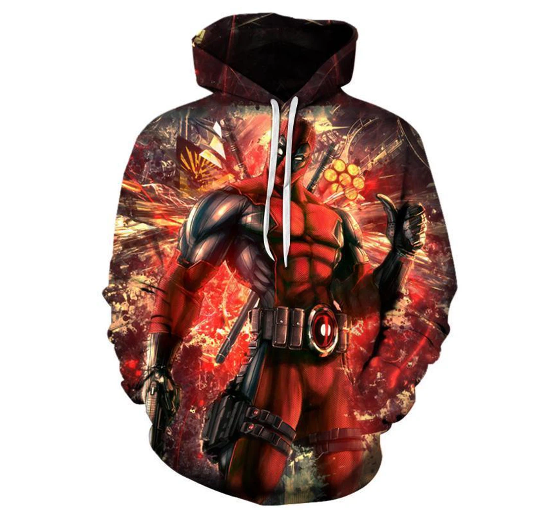 Deadpool - 3D Printed Pullover Hoodie