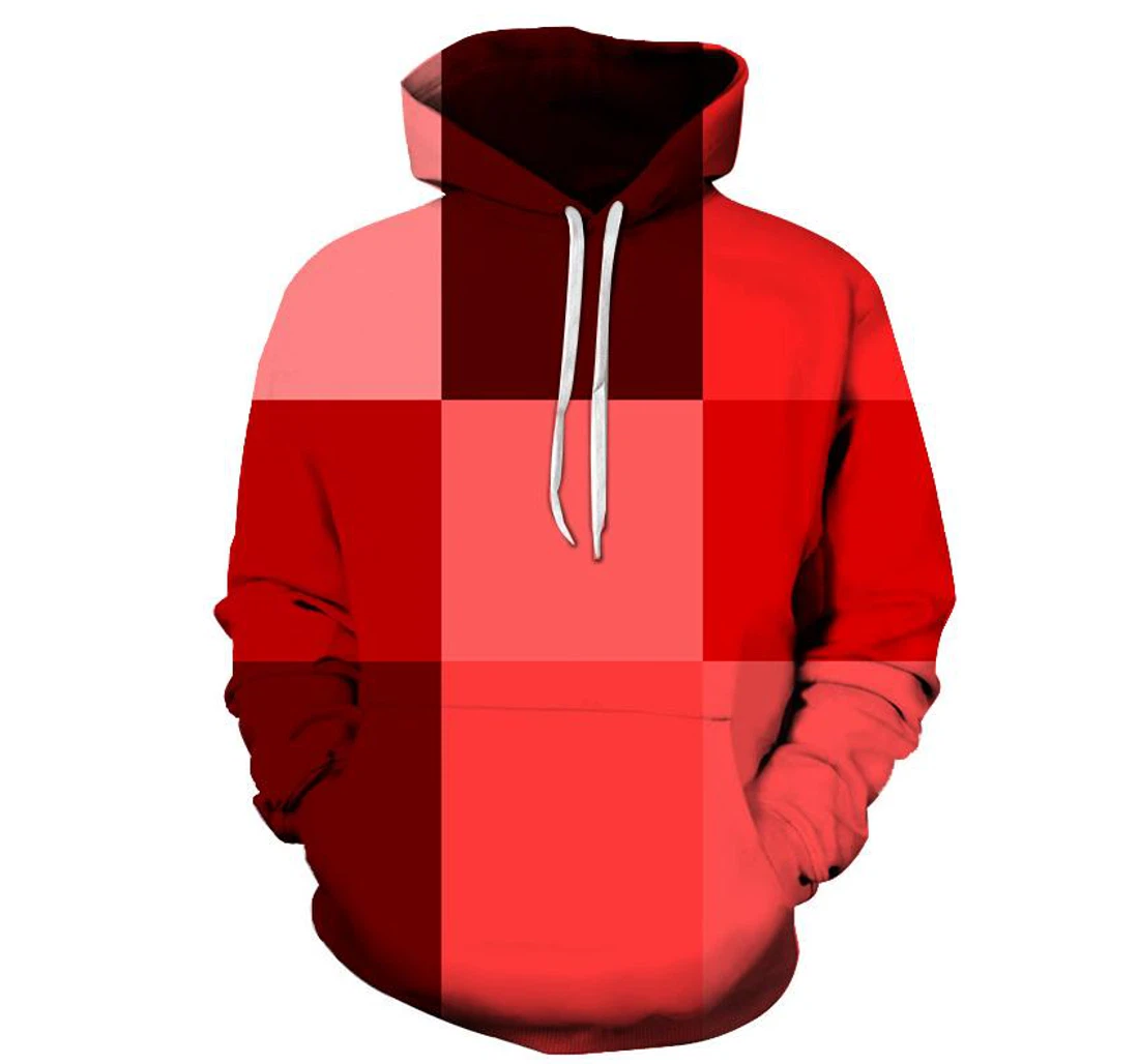 Mix Shade Of Red - 3D Printed Pullover Hoodie