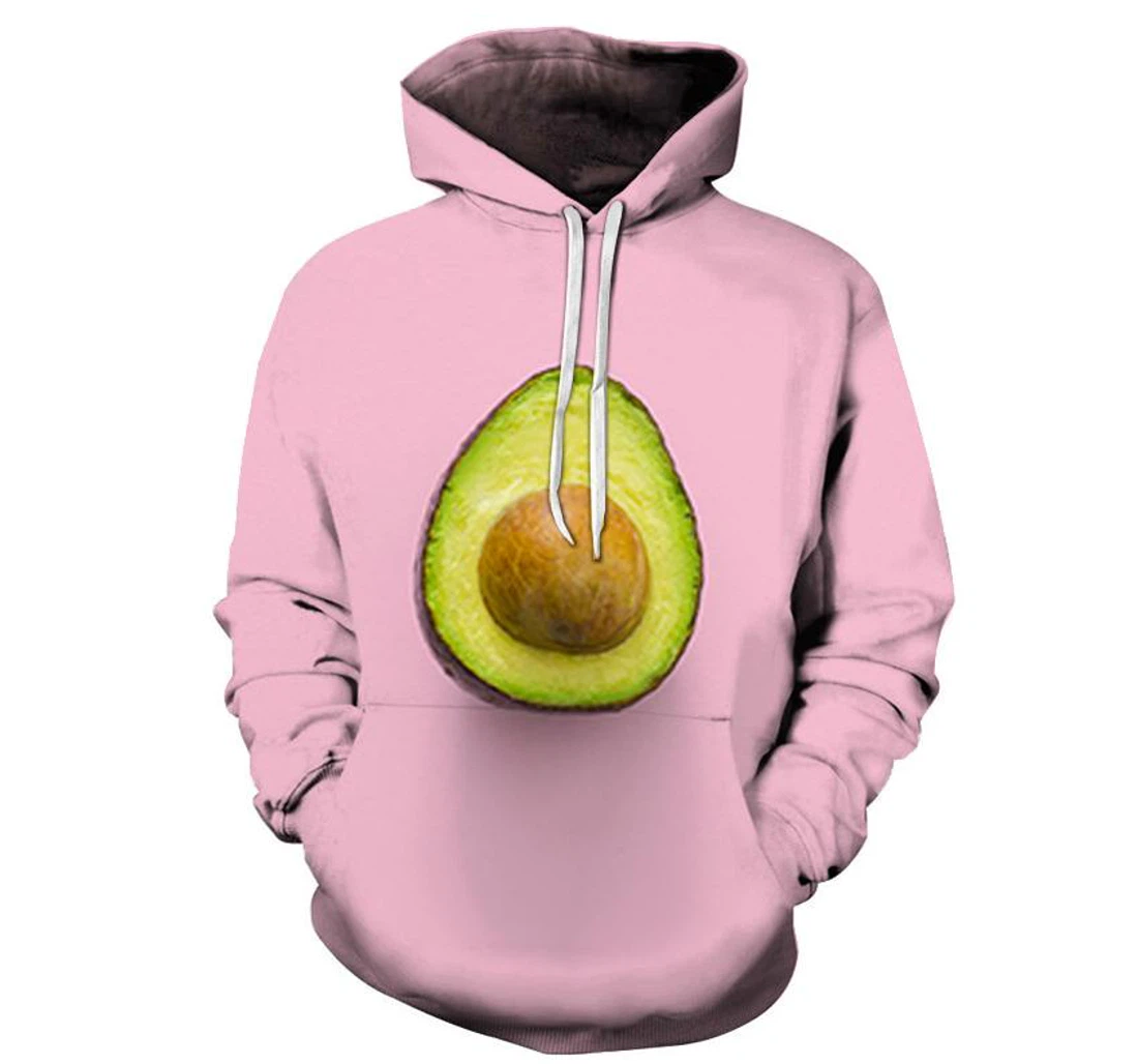 Pink Avocado - 3D Printed Pullover Hoodie