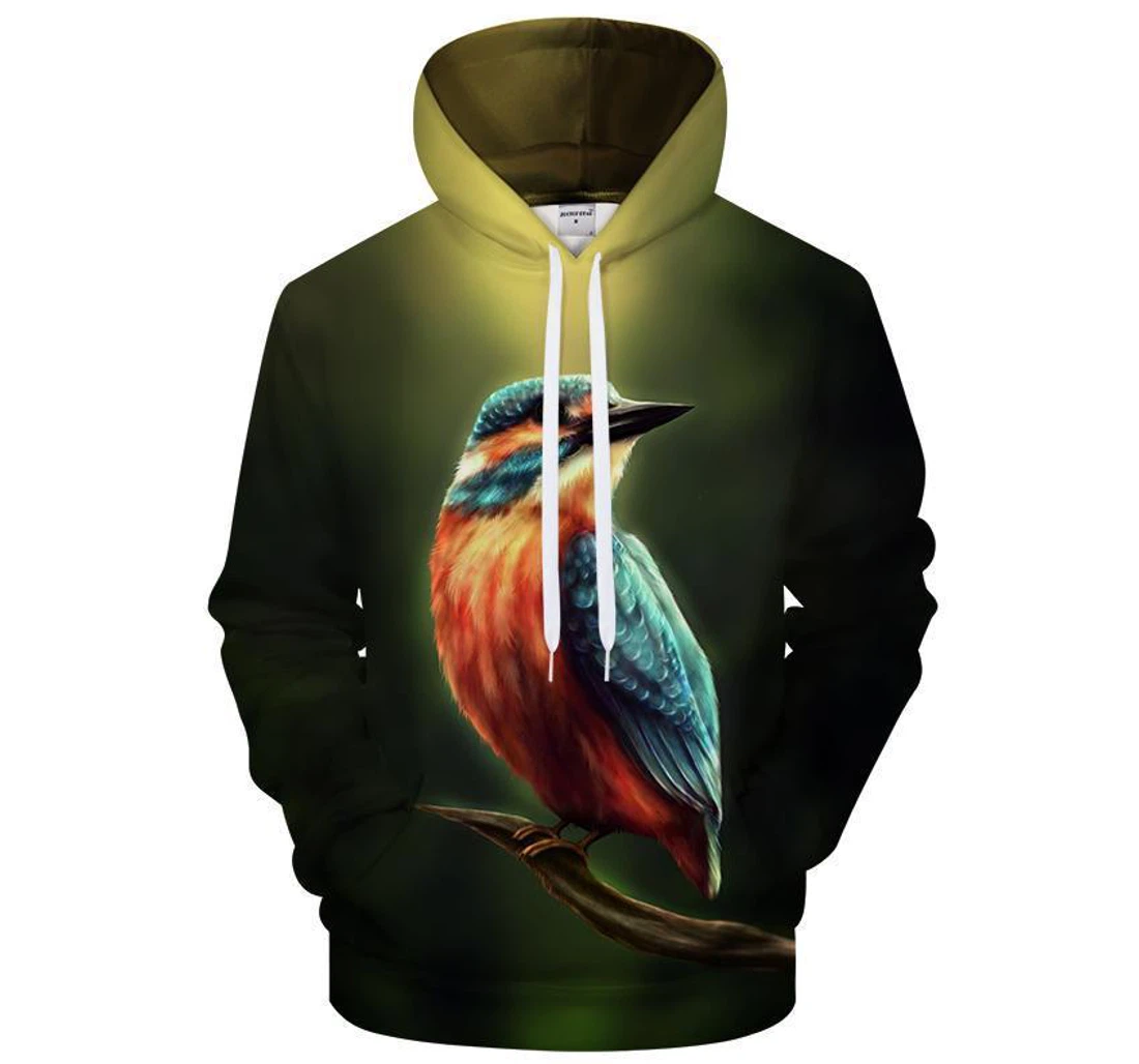 Kingfisher In The Dark - 3D Printed Pullover Hoodie