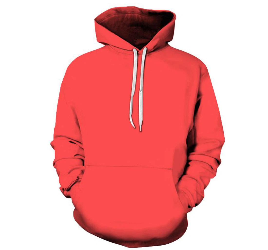 Sunset Orange Shade Of Red - 3D Printed Pullover Hoodie