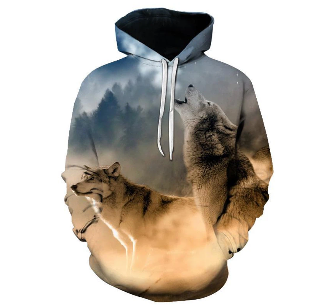 Desert Wolves - 3D Printed Pullover Hoodie