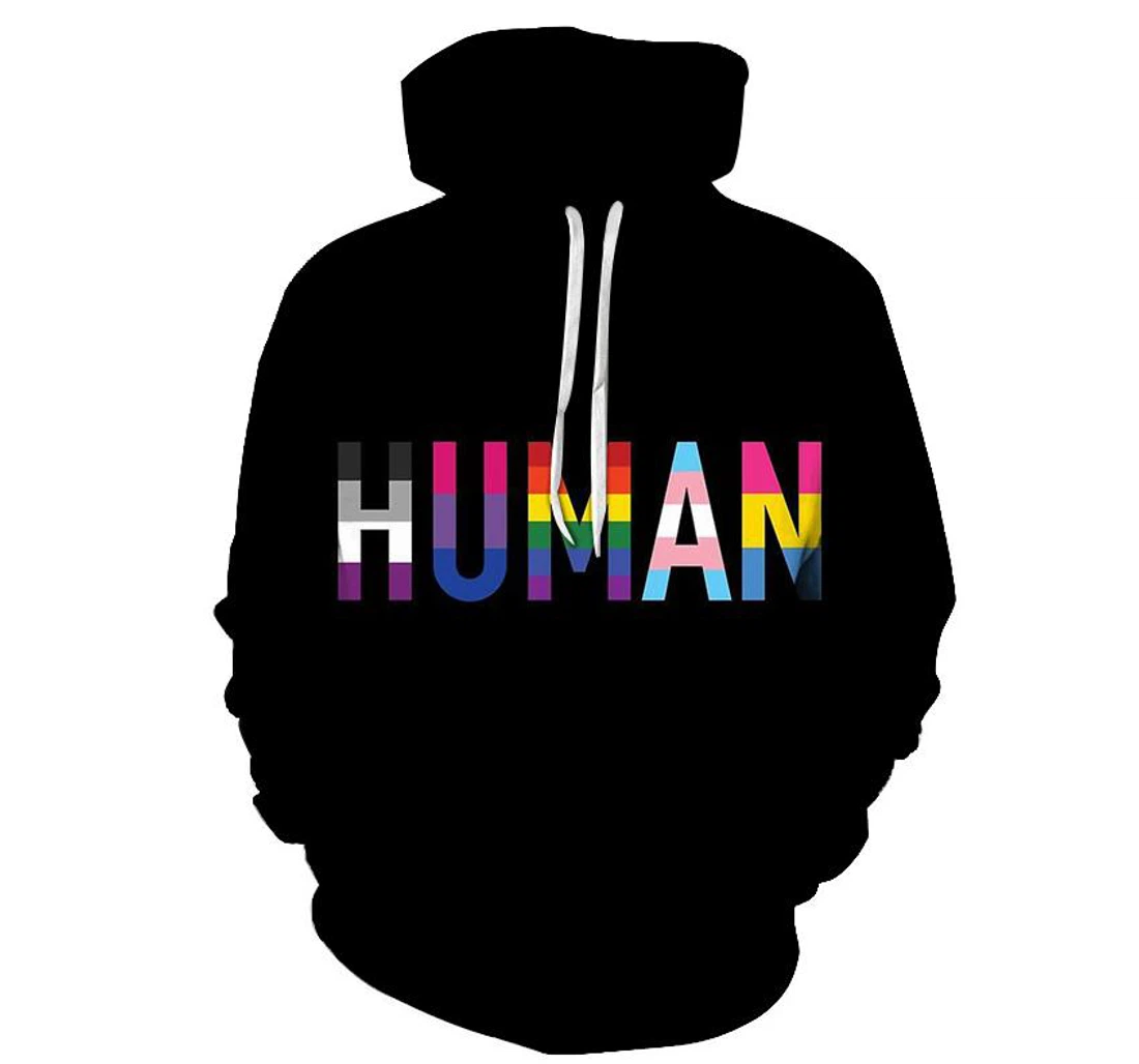 The Pride Human - 3D Printed Pullover Hoodie