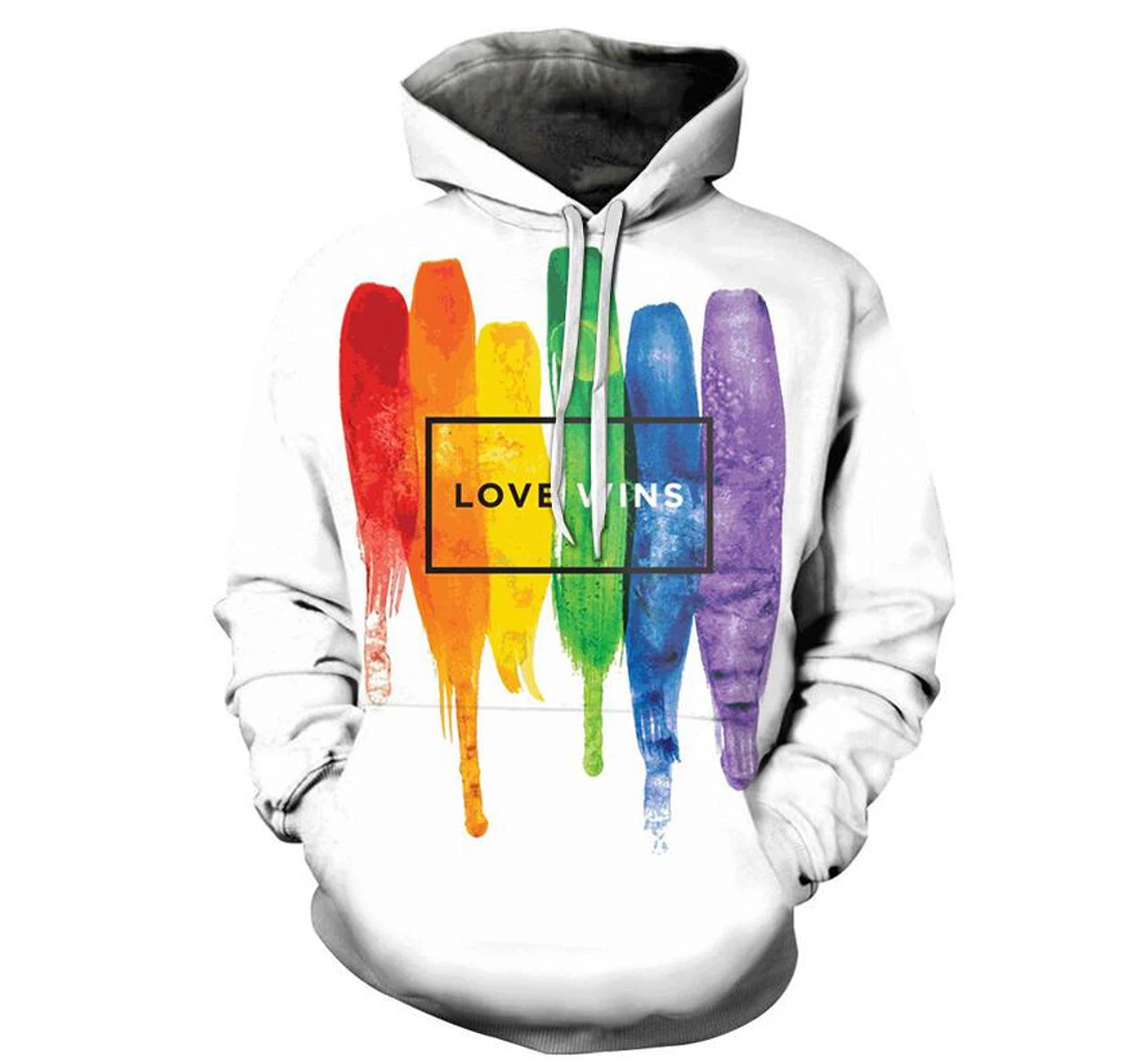 Pure Love Wins - 3D Printed Pullover Hoodie