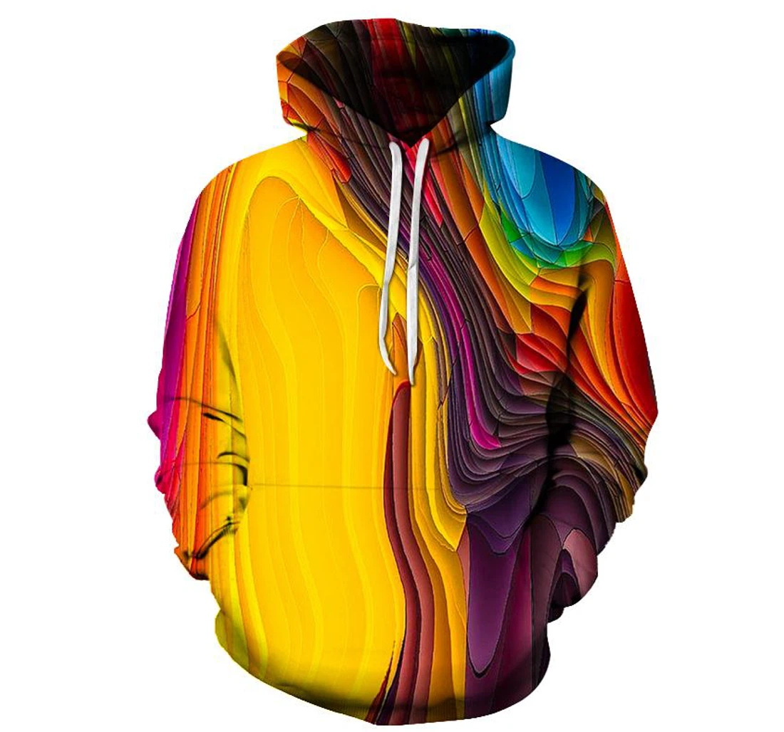 Rainbow Pattern - 3D Printed Pullover Hoodie