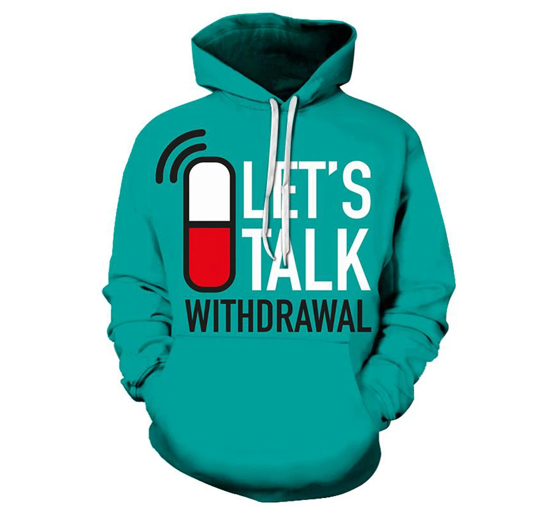 Let's Talk Mental Health Awareness - - 3D Printed Pullover Hoodie