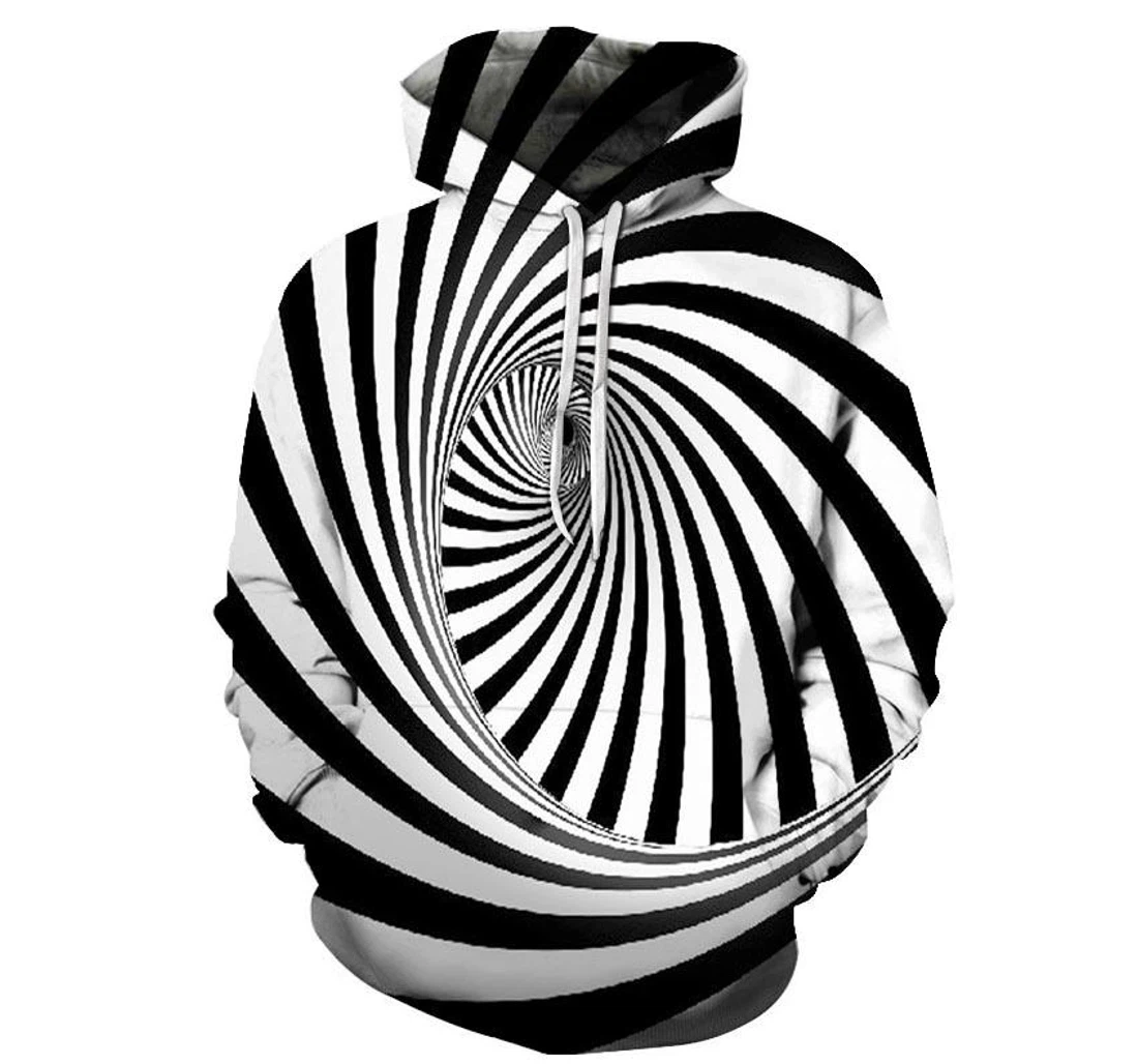 Big Swirl Illusion - 3D Printed Pullover Hoodie