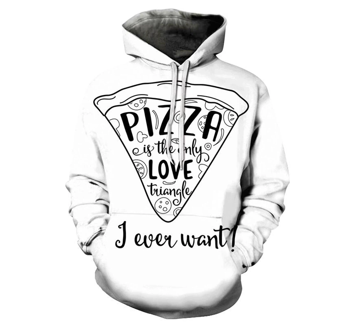 Love Triangle Pizza - 3D Printed Pullover Hoodie