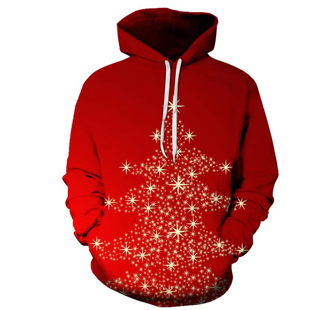 Christmas Tree Lights - 3D Printed Pullover Hoodie