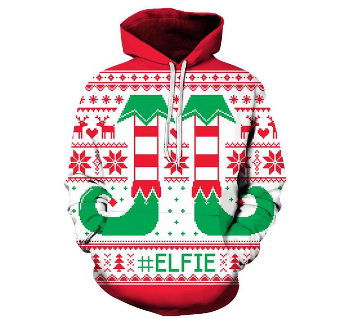 Christmas Elfie - 3D Printed Pullover Hoodie