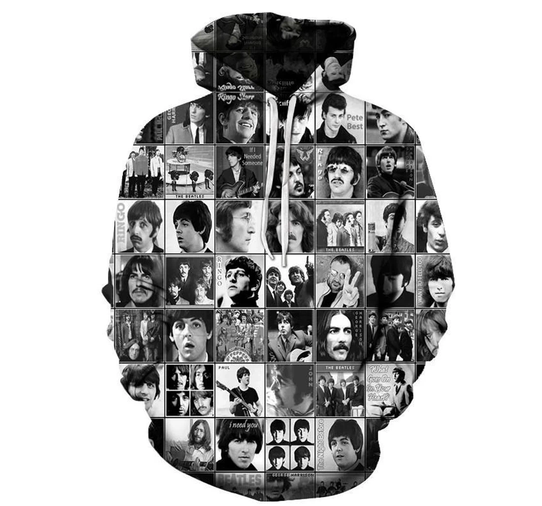 History Of Music Headportrait - 3D Printed Pullover Hoodie