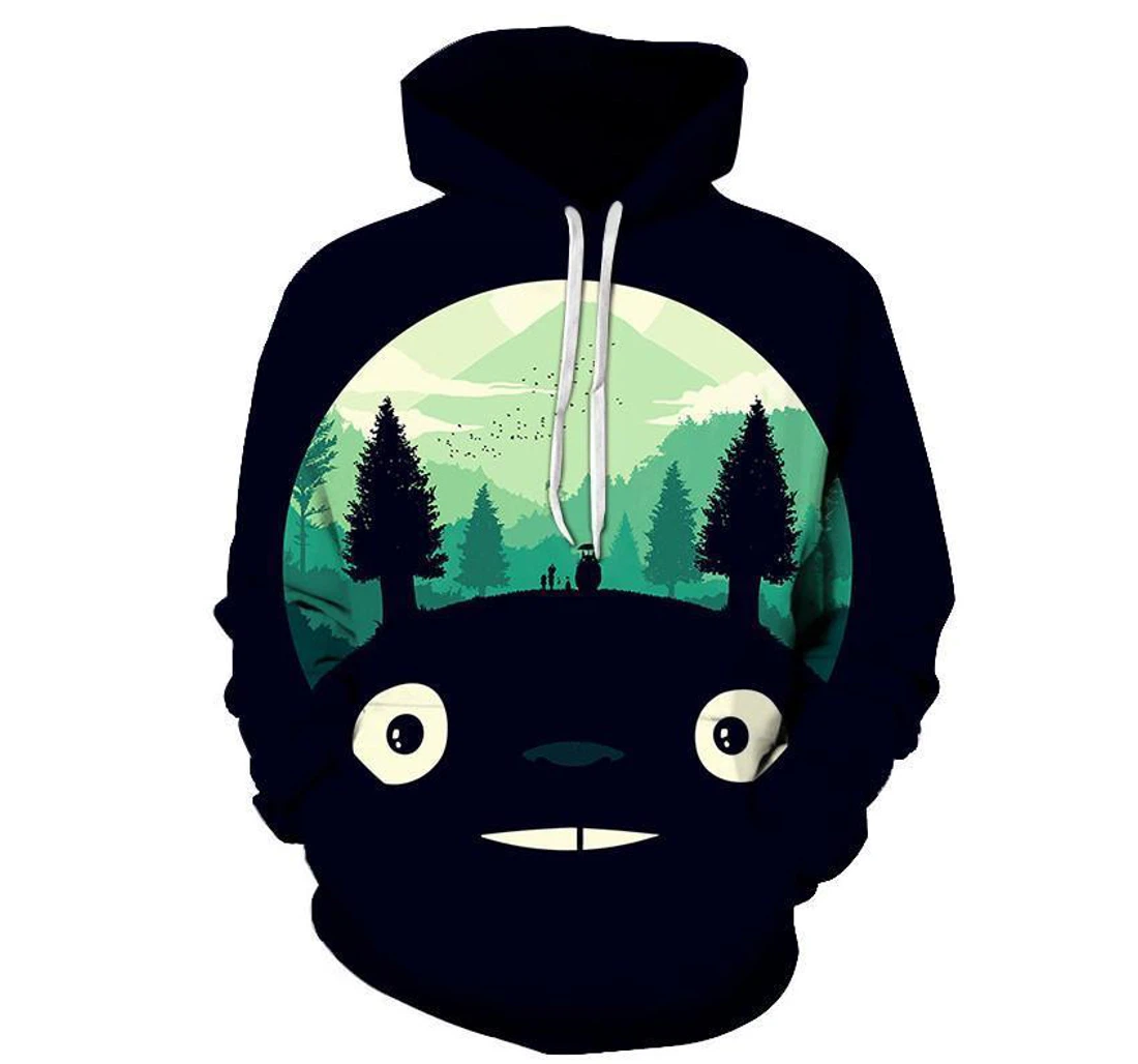 Totoro Head - 3D Printed Pullover Hoodie