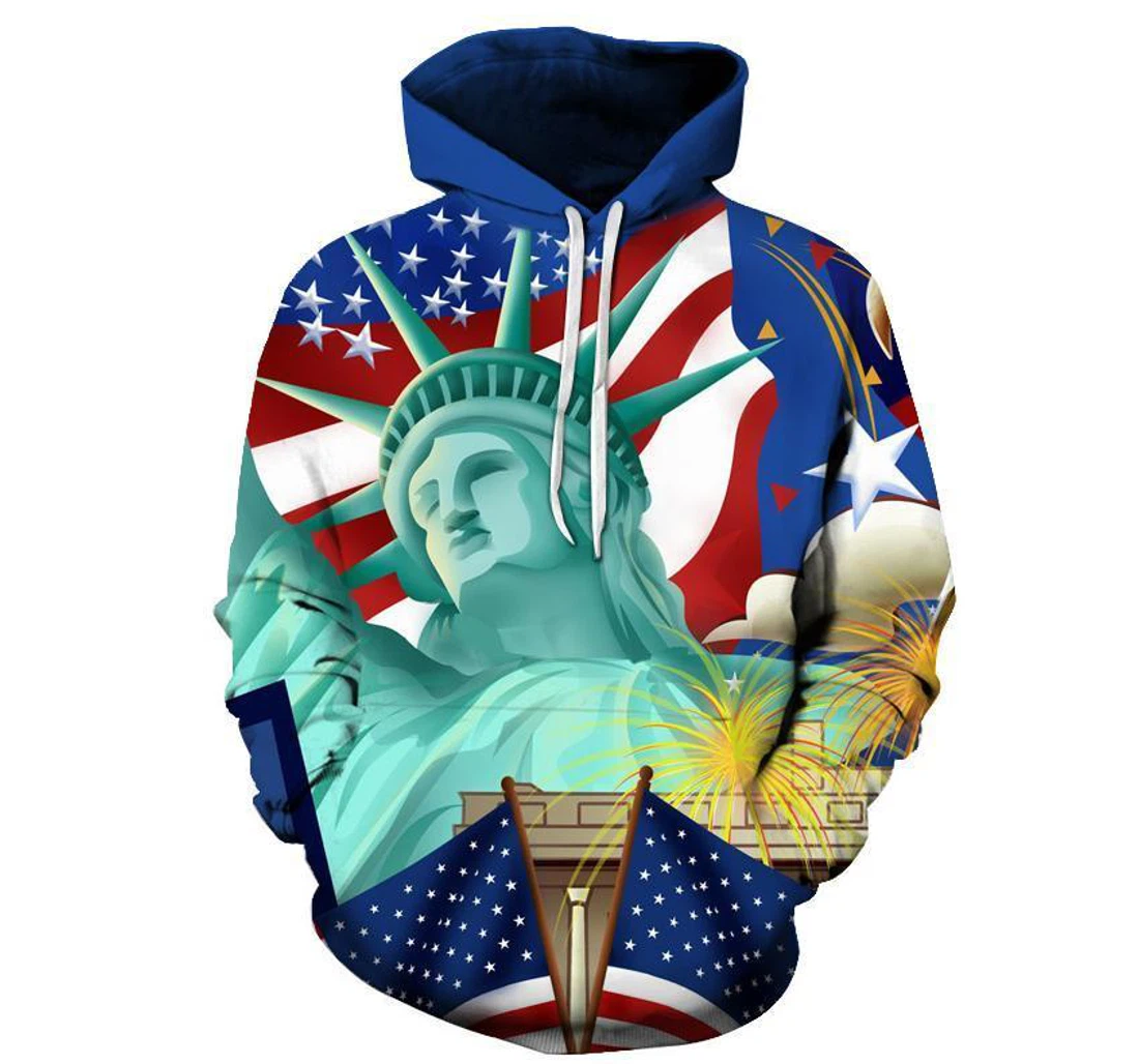 Statue Of Liberty - 3D Printed Pullover Hoodie