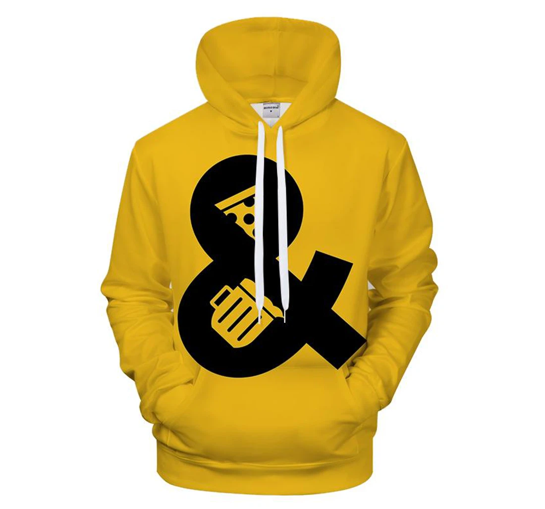 Pizza & Beer - 3D Printed Pullover Hoodie