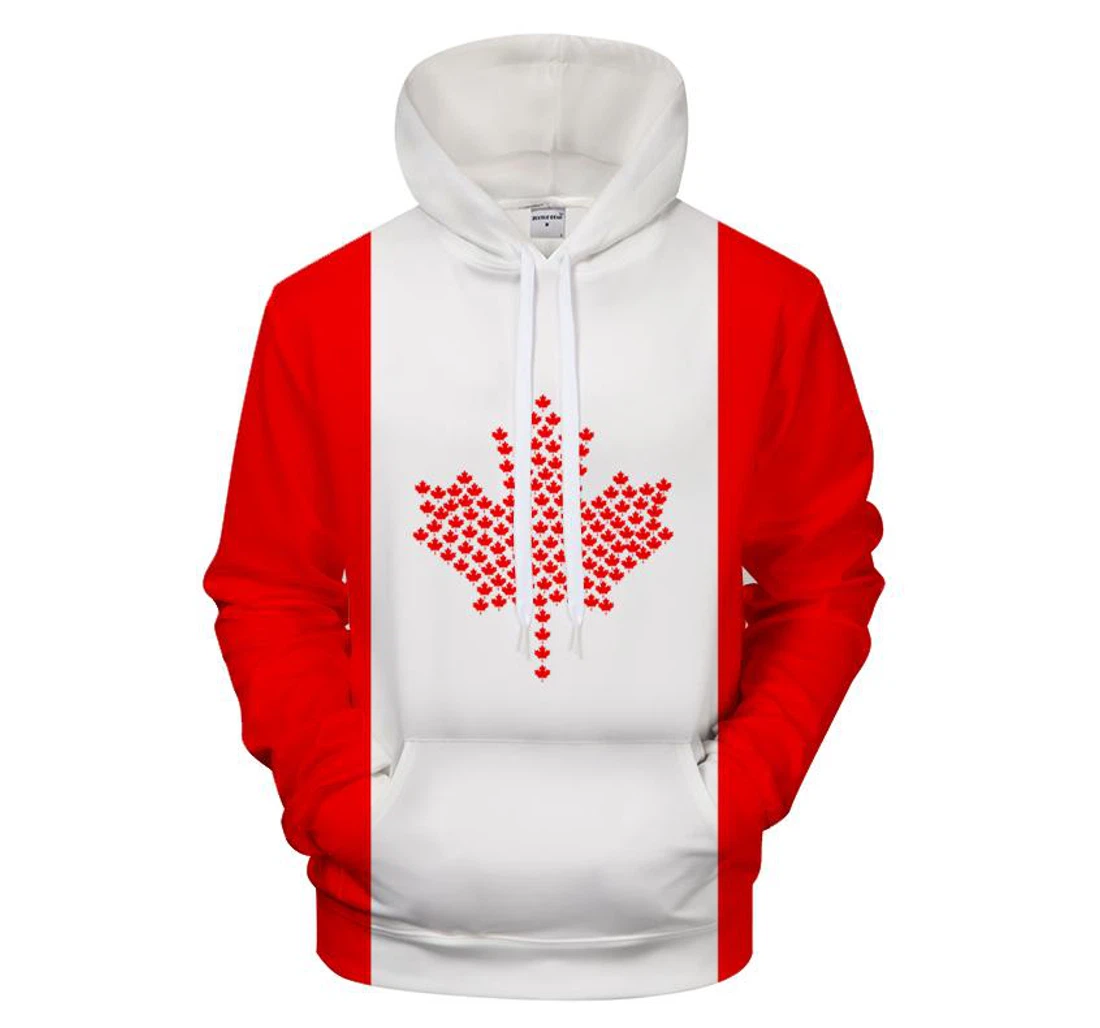 Canadian Flag - 3D Printed Pullover Hoodie