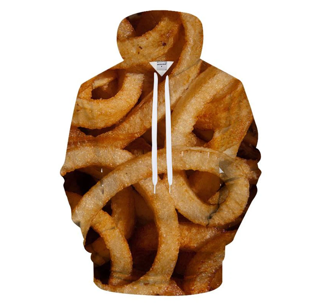 Swirly Fries - 3D Printed Pullover Hoodie