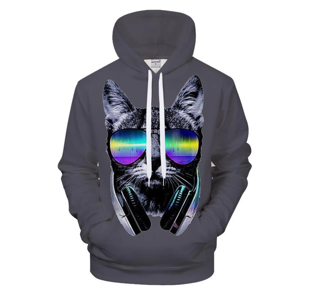 Dj Cat - 3D Printed Pullover Hoodie