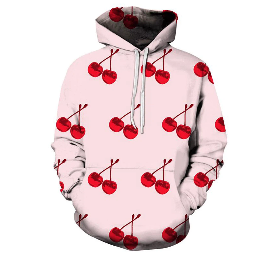 Red Cherries - 3D Printed Pullover Hoodie