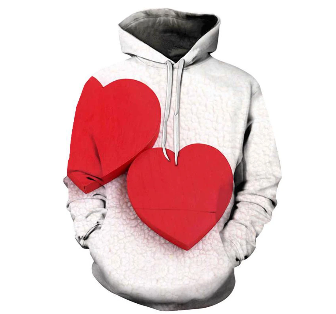 Personalized Happy Valentine's Day - 3D Printed Pullover Hoodie