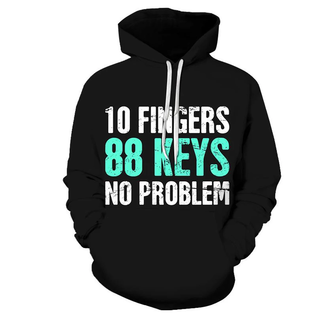 Fingers Keys No Problem - 3D Printed Pullover Hoodie