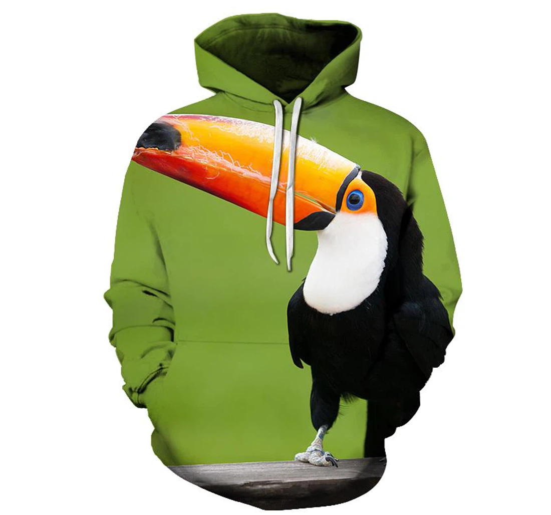 Common Toucan Bird Face - 3D Printed Pullover Hoodie