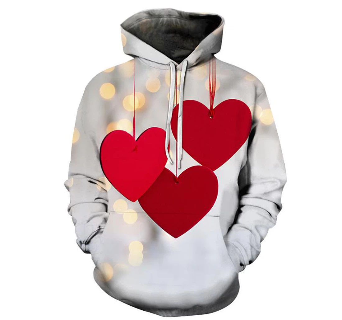 Personalized Valentine's Day - 3D Printed Pullover Hoodie