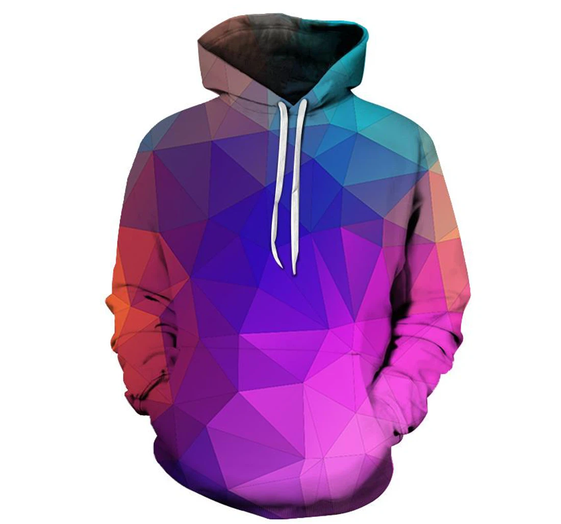 Colorful Geometric Shapes - 3D Printed Pullover Hoodie