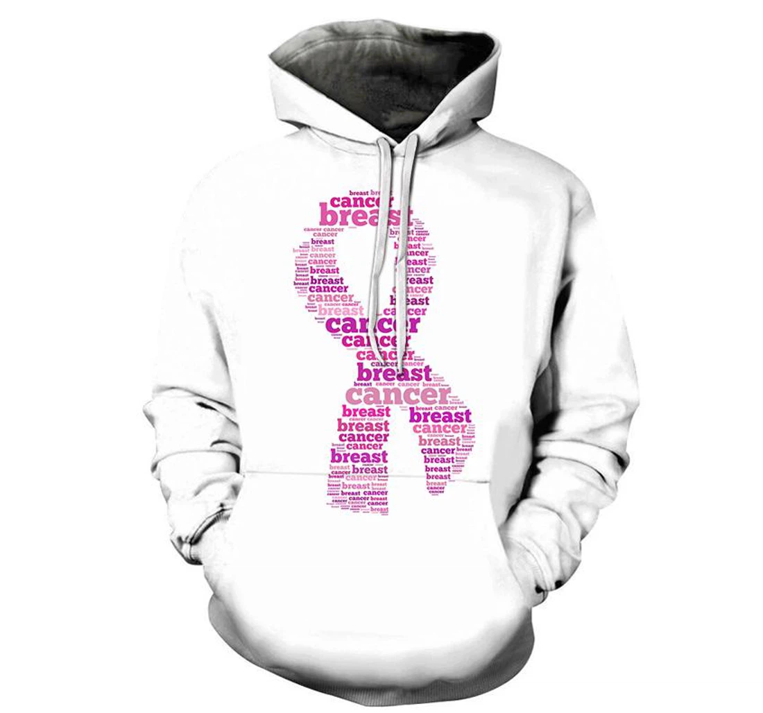 Breast Cancer Ribbon - 3D Printed Pullover Hoodie