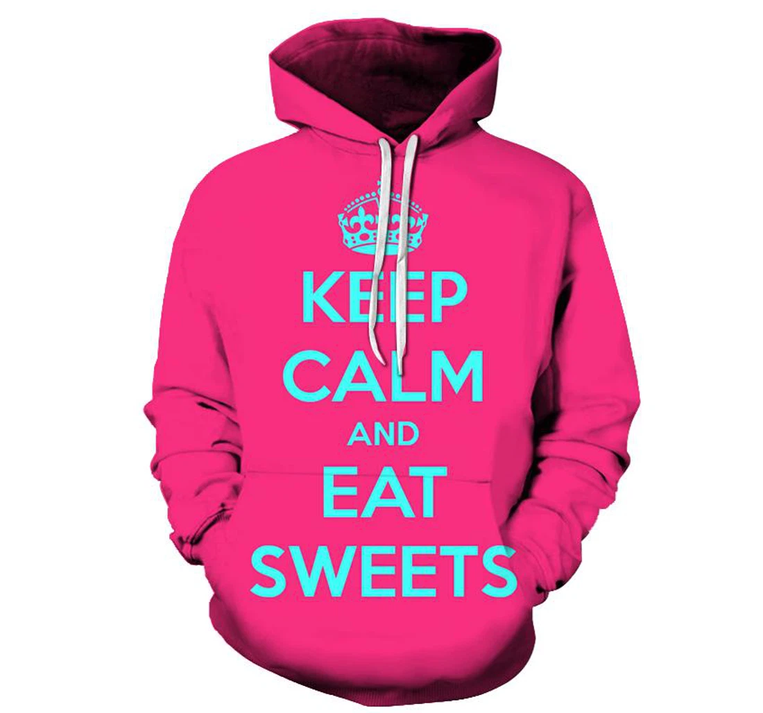 Keep Clam & Eat Dessert - 3D Printed Pullover Hoodie