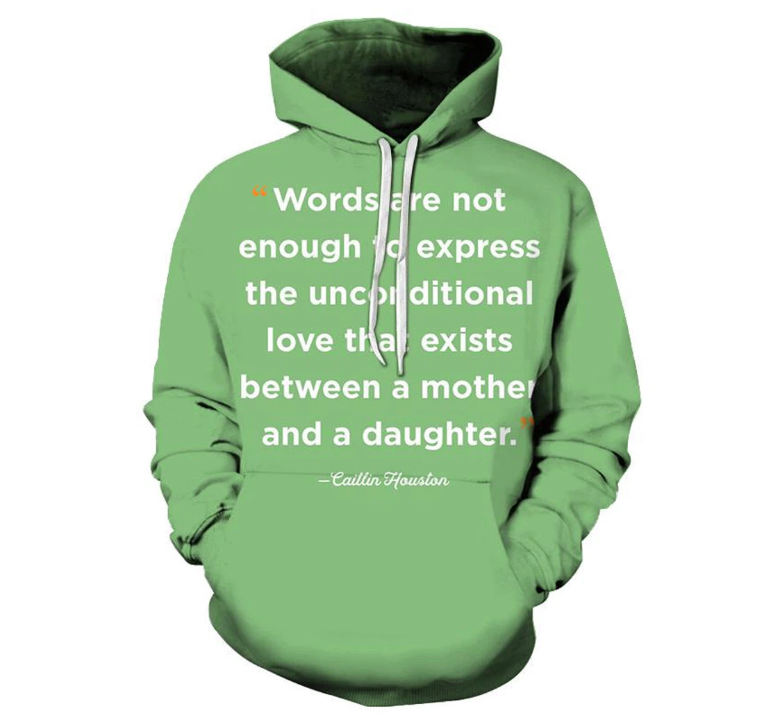 Words Are Not Enough Mother Love - 3D Printed Pullover Hoodie
