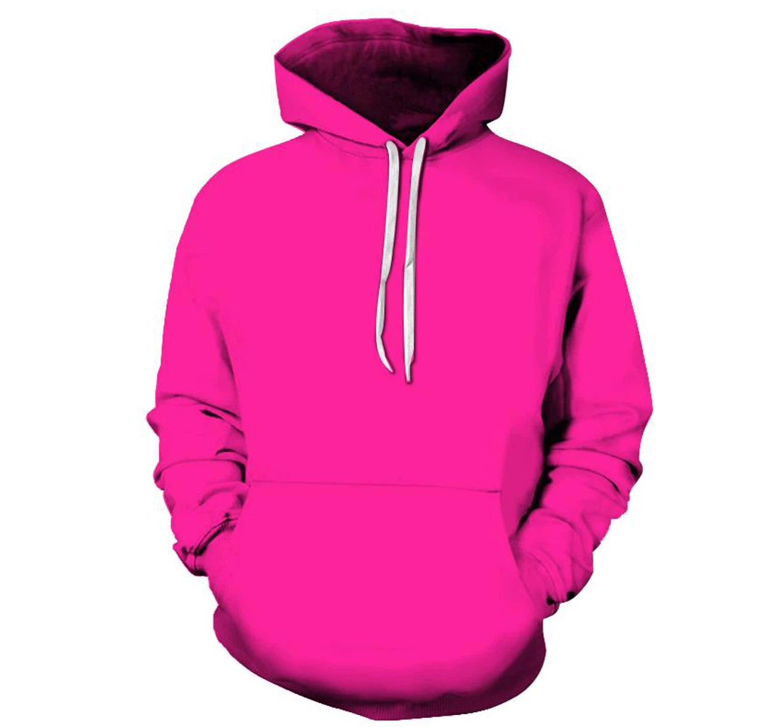 Pink Color - 3D Printed Pullover Hoodie