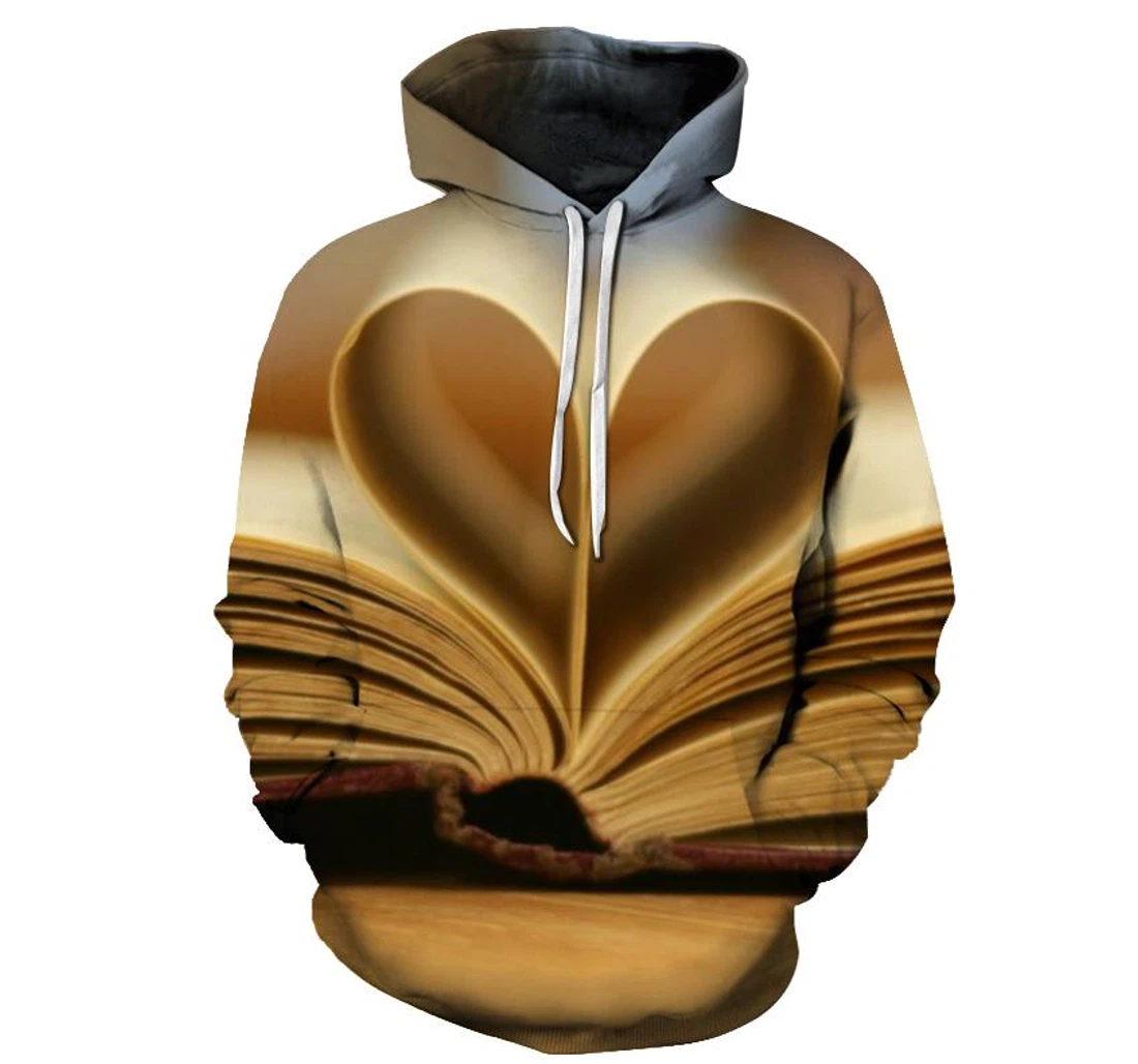 Heart Of Book - 3D Printed Pullover Hoodie