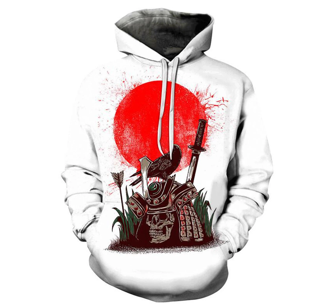 Japanese Samurai's Skull - 3D Printed Pullover Hoodie