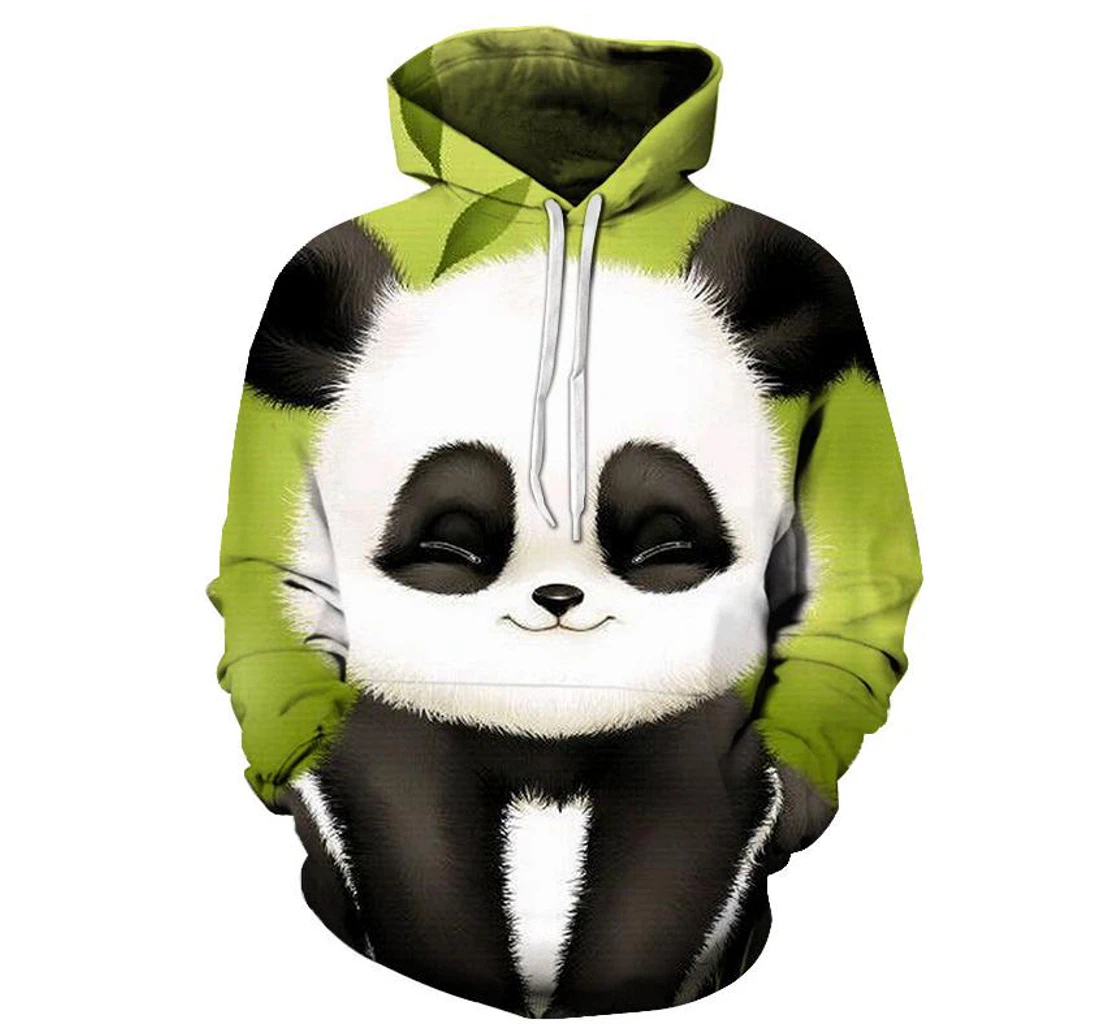Personalized Green Panda - 3D Printed Pullover Hoodie