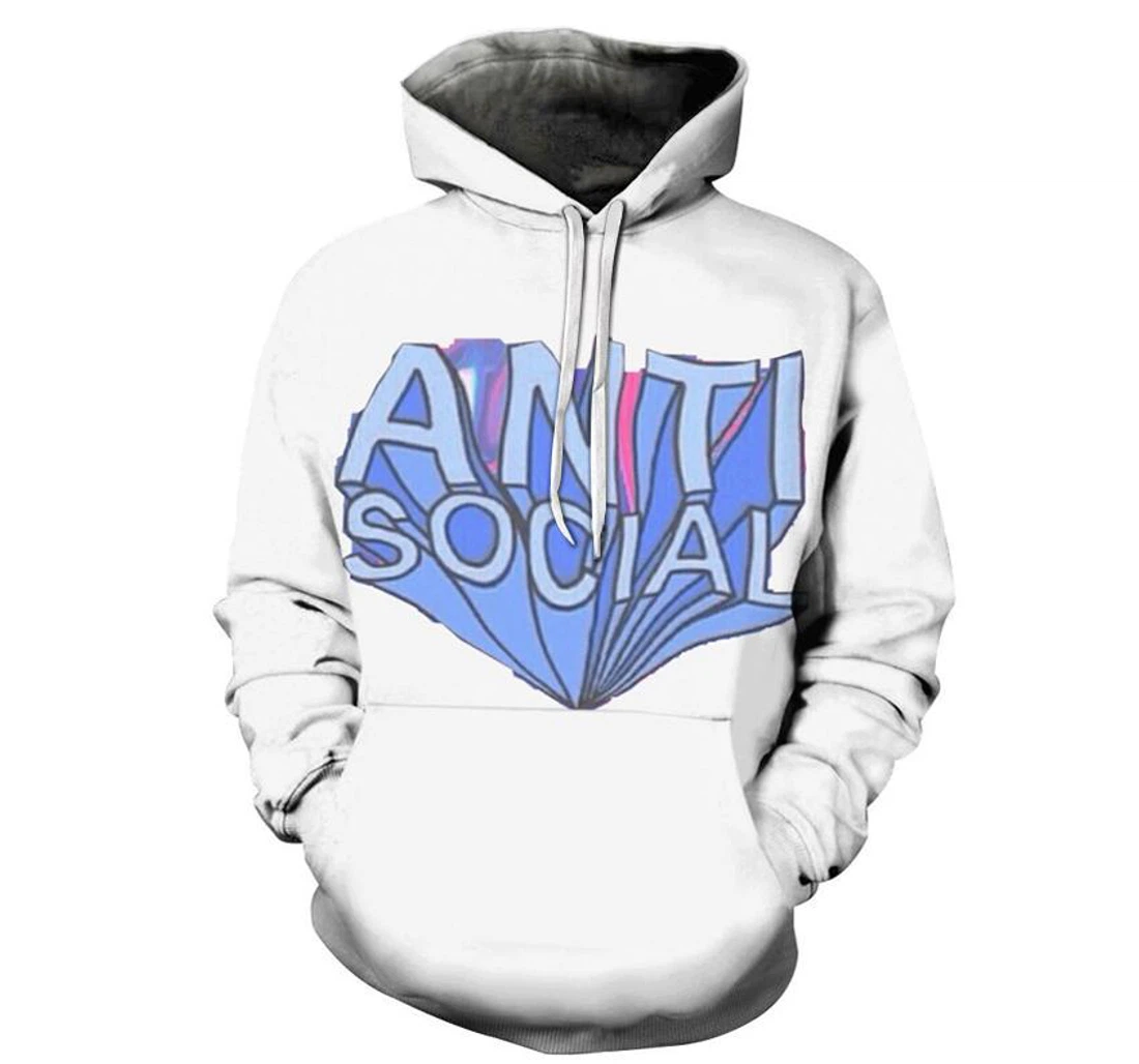 The Anti Social One - 3D Printed Pullover Hoodie