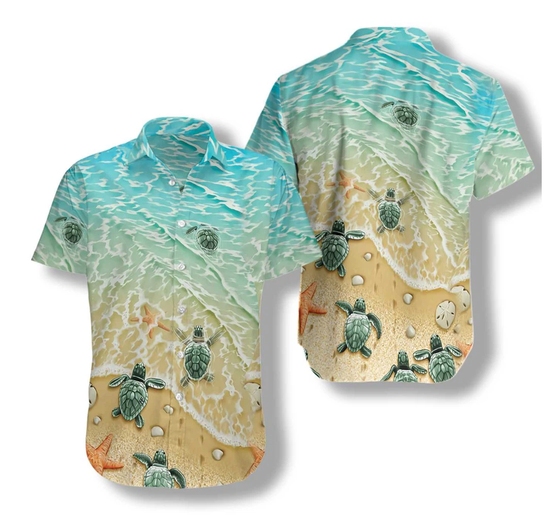 Baby Sea Turtles Hawaiian Shirt, Button Up Aloha Shirt For Men, Women