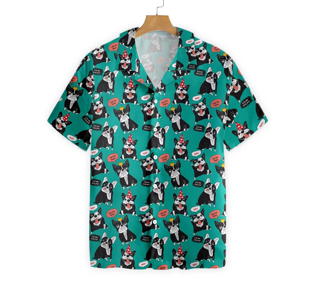 Dog French Bulldog Happy Animals Hawaiian Shirt, Button Up Aloha Shirt For Men, Women