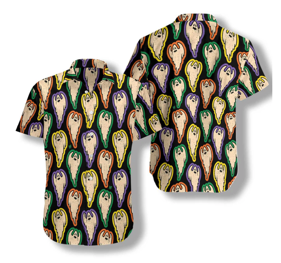 Halloween Ghosts Hawaiian Shirt, Button Up Aloha Shirt For Men, Women
