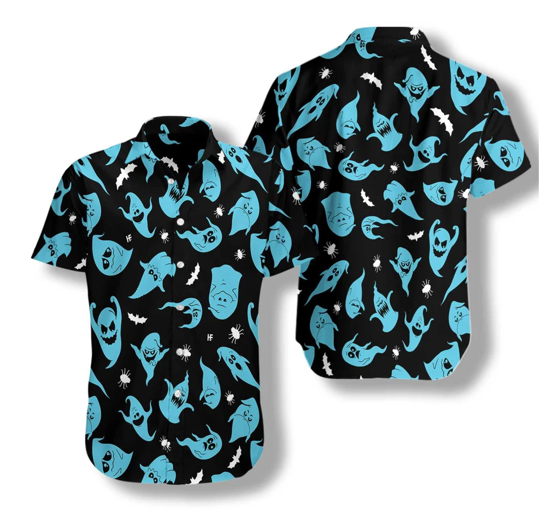 Ghosts Halloween Hawaiian Shirt, Button Up Aloha Shirt For Men, Women