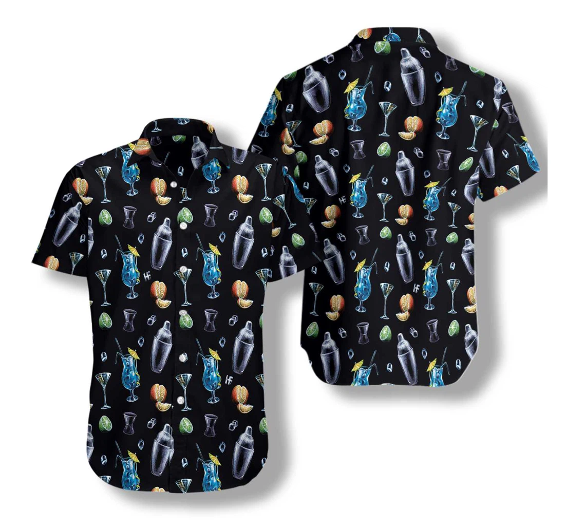 Bartender Cocktail Party Hawaiian Shirt, Button Up Aloha Shirt For Men, Women