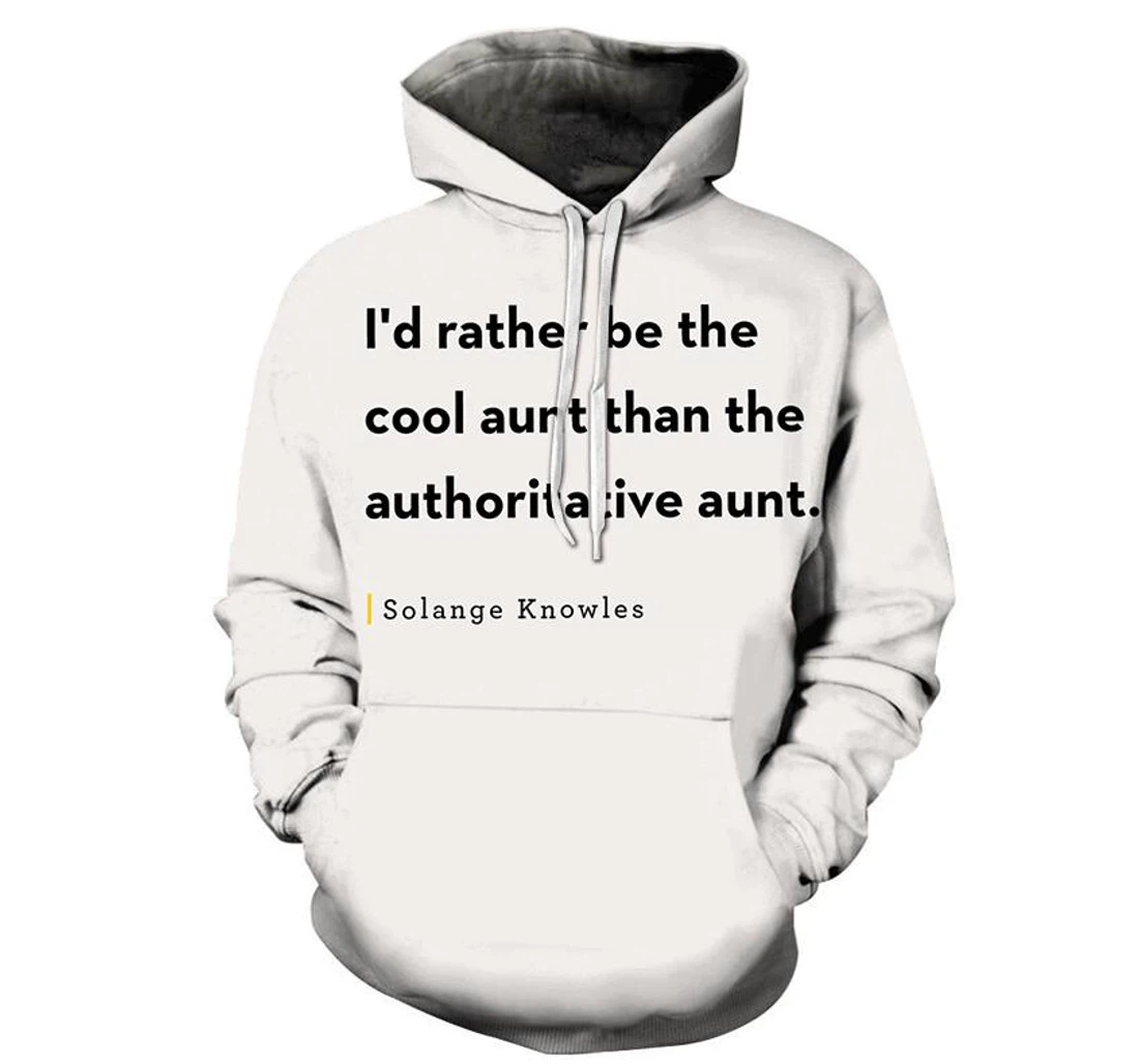 White Aunty - 3D Printed Pullover Hoodie