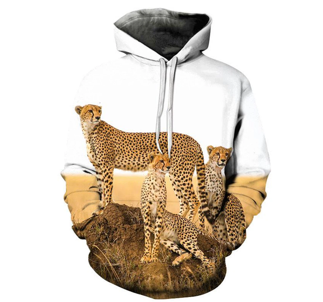 Personalized Cheetah Family - 3D Printed Pullover Hoodie