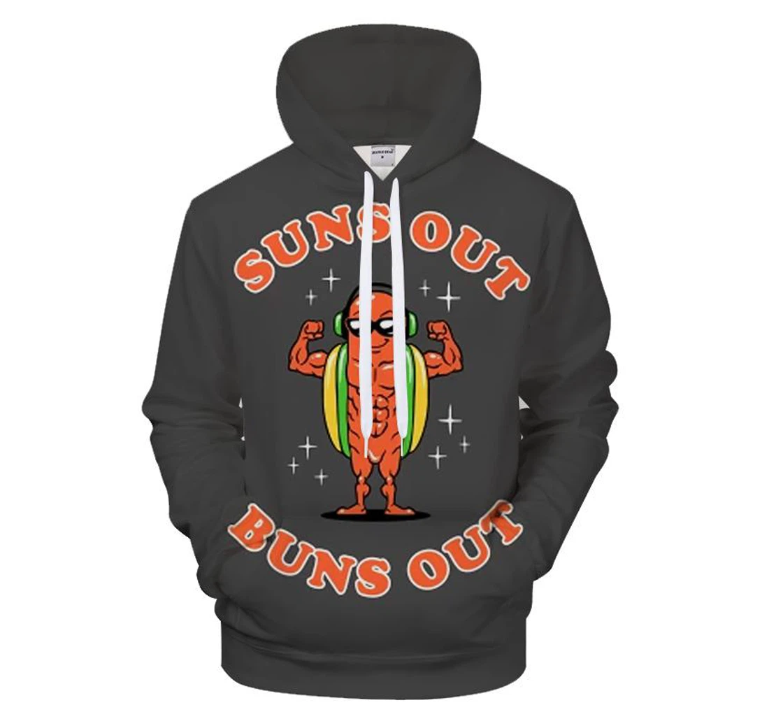 Buns Out - 3D Printed Pullover Hoodie