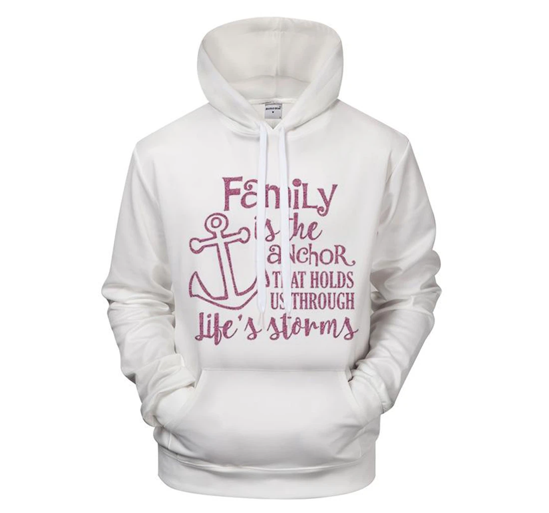 Personalized Family Anchor - 3D Printed Pullover Hoodie
