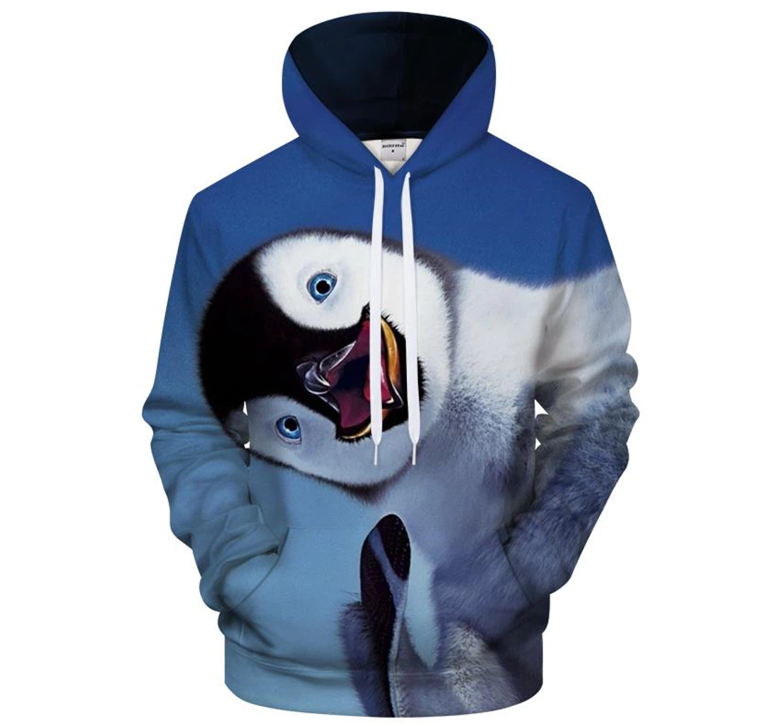 Happy Penguin - 3D Printed Pullover Hoodie