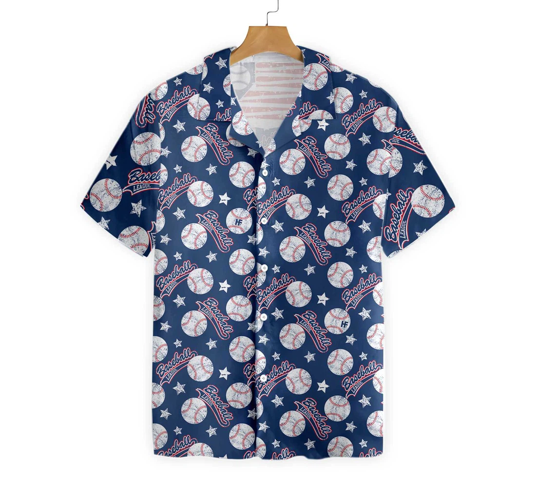 Baseball Star Hawaiian Shirt, Button Up Aloha Shirt For Men, Women