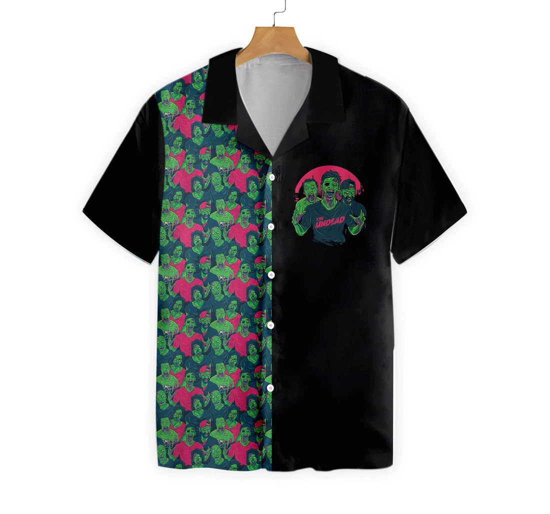 Halloween Zombie Walking Out Hawaiian Shirt, Button Up Aloha Shirt For Men, Women