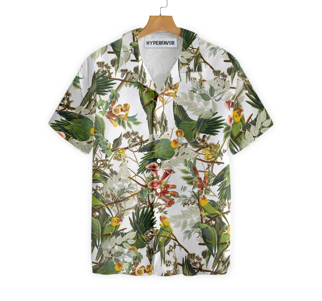 Audubon Carolina Parrot Hawaiian Shirt, Button Up Aloha Shirt For Men, Women