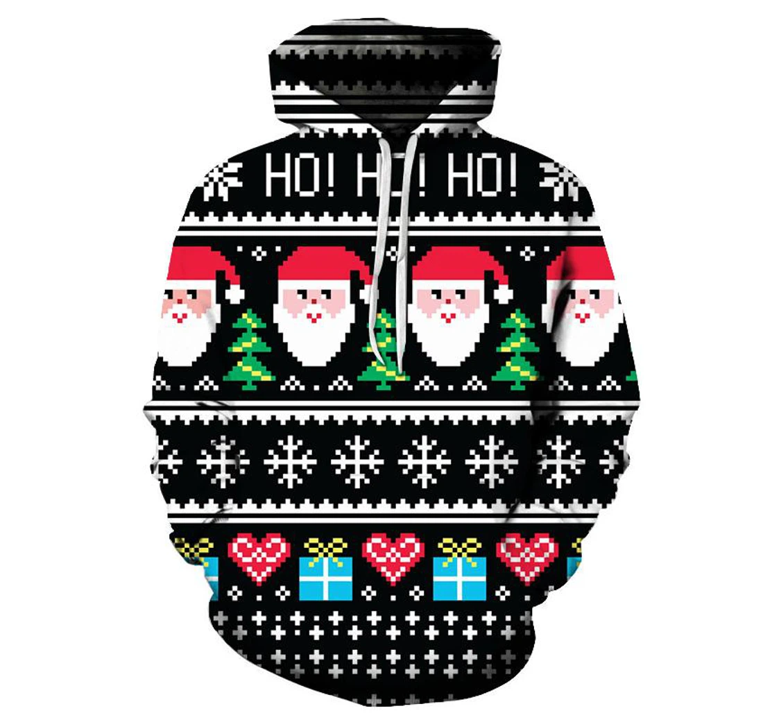 Ho Ho Ho Christmas - 3D Printed Pullover Hoodie