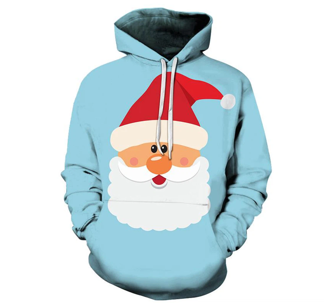 Cute Santa Christmas - 3D Printed Pullover Hoodie